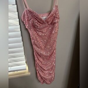 Hello Molly Sparkling Pink Mini Dress